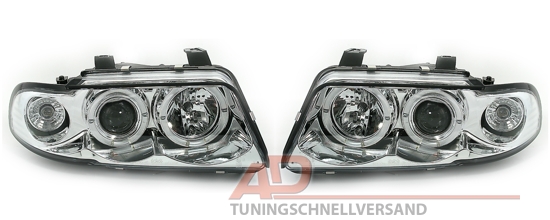 SCHEINWERFER ANGEL EYES AUDI A4 B5 CHROM NEU SONAR - Bild 1 von 1